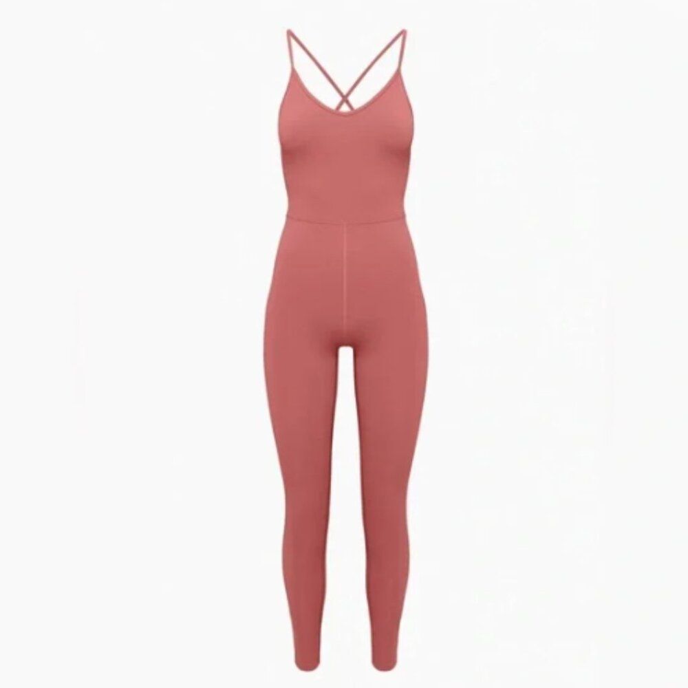 Aritzia Wilfred Free Diverge Jumpsuit Women XS Cinder Pink Athleisure Yoga Gym